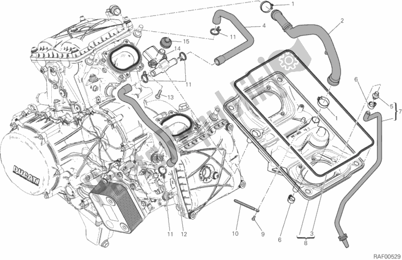 Todas as partes de Entrada De Ar - Respirador De óleo do Ducati Superbike Panigale R USA 1199 2016